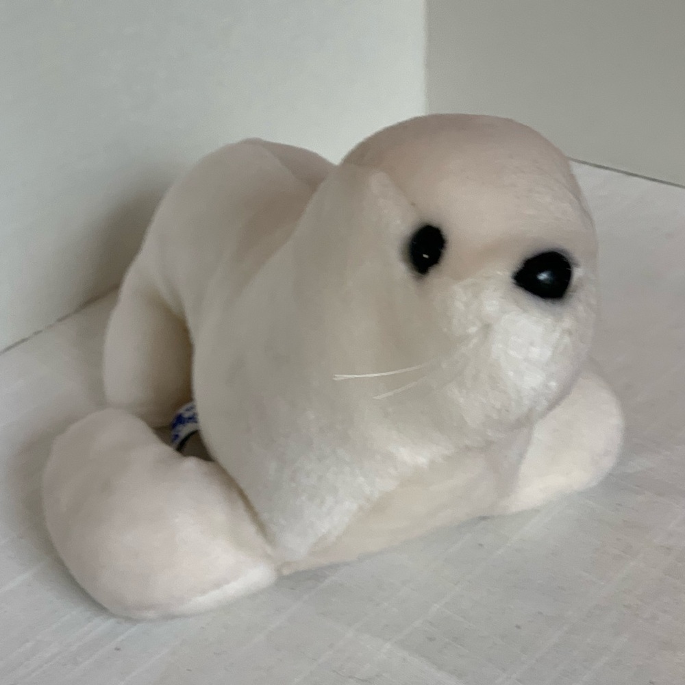 SEA WORLD|  Collectible white stuffed seal.